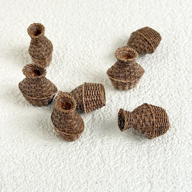 Woven Basket Set - Miniature Woven Basket, Model House Accessories,