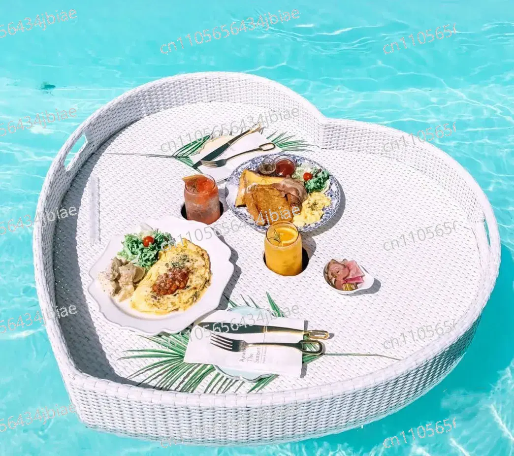Woven Basket Set - Net Red Floating Tray Round Rattan