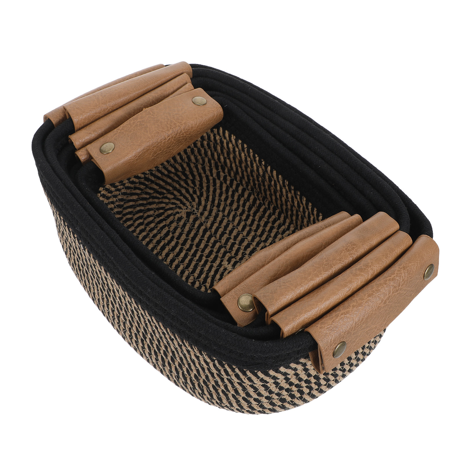 Woven Basket Set - 5Pcs Cotton Rope Woven Storage Basket