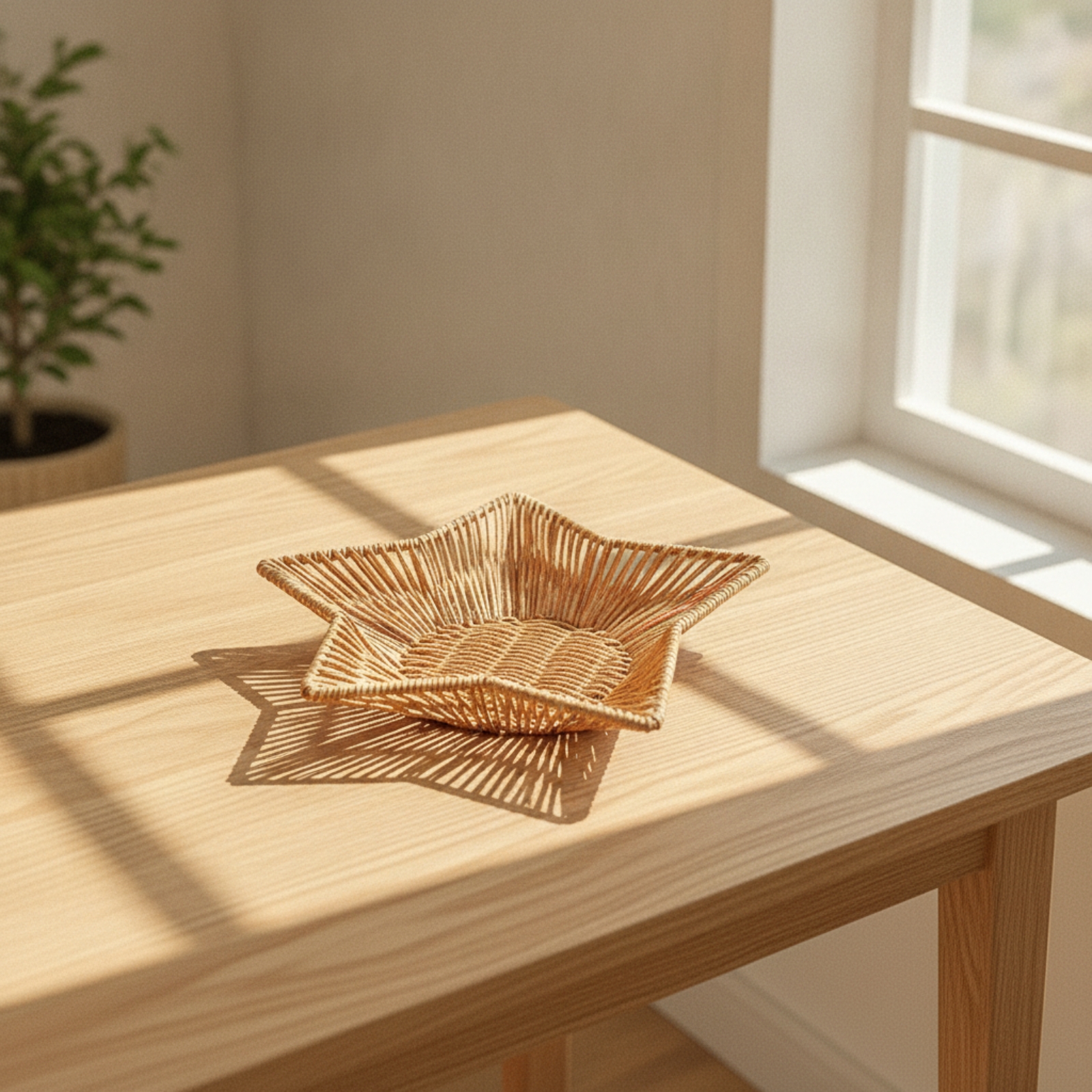 Star-Shaped Wicker Tray Handwo - Woven Basket Set のレビューと価格
