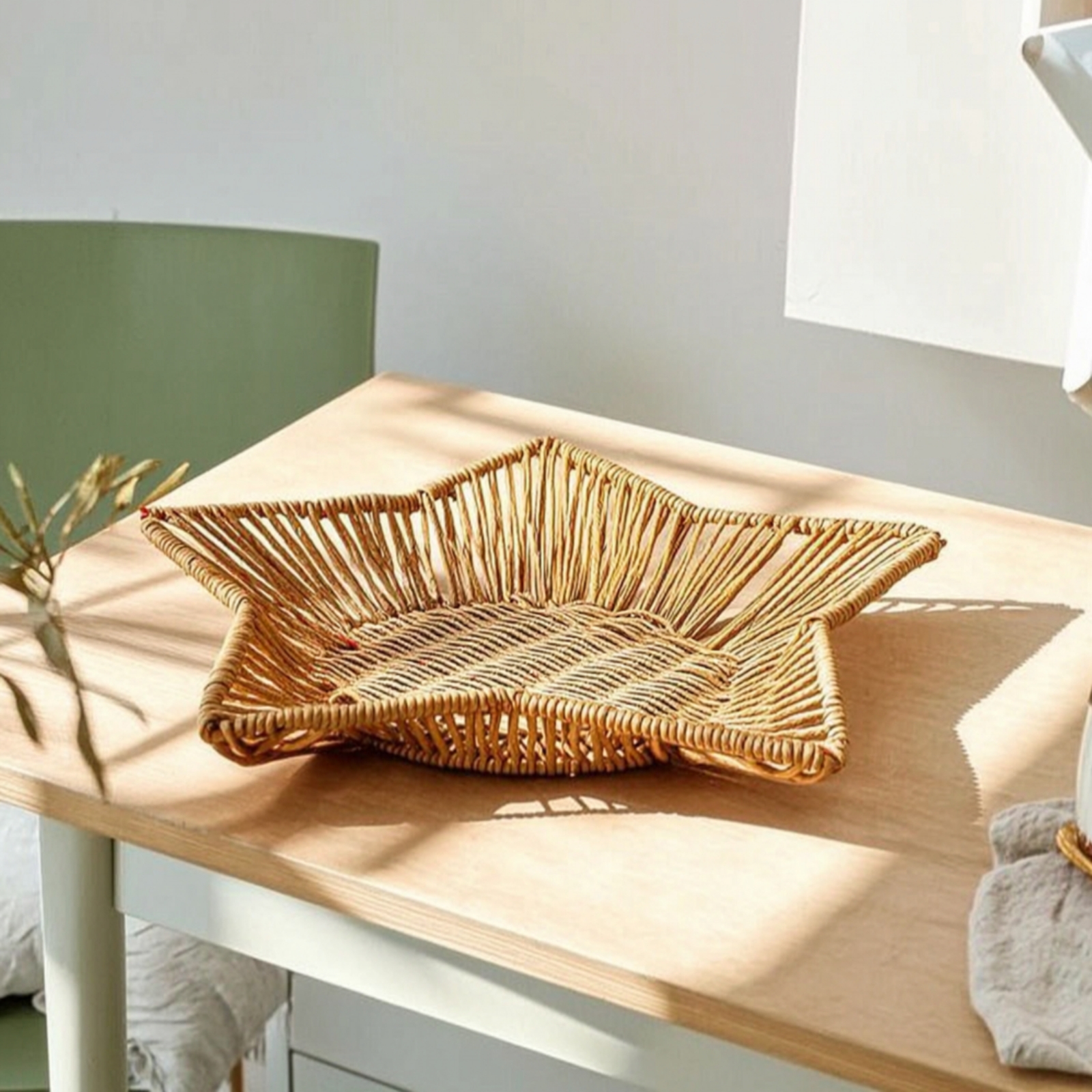 Star-Shaped Wicker Tray Handwo - Woven Basket Set のレビューと価格