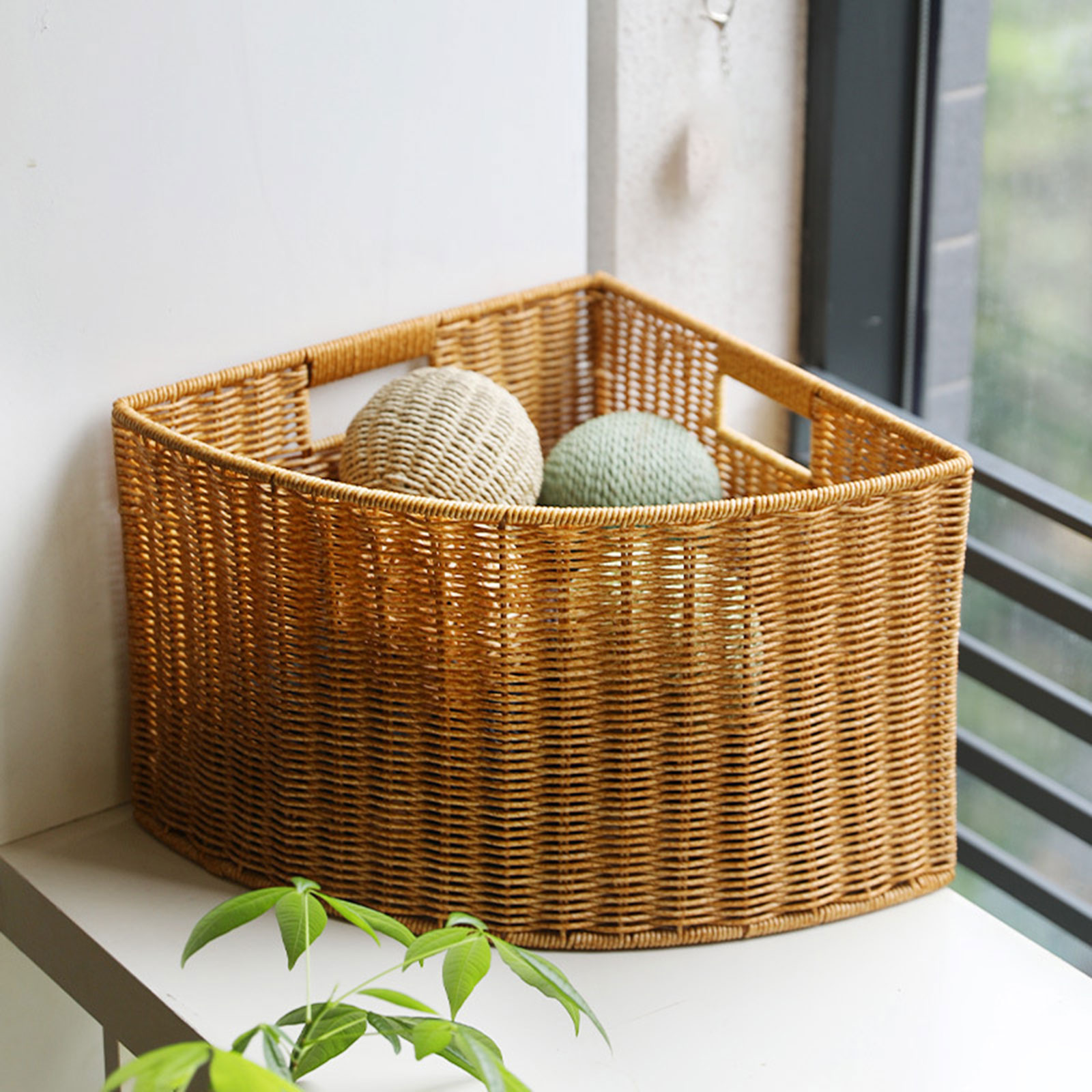 Corner Storage Basket Woven Or - Woven Basket Set のレビューと価格