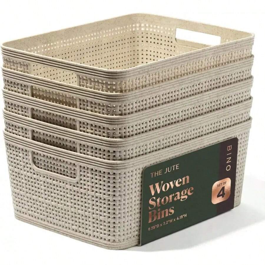 Woven Plastic Storage Basket S - Woven Basket Set のレビューと価格