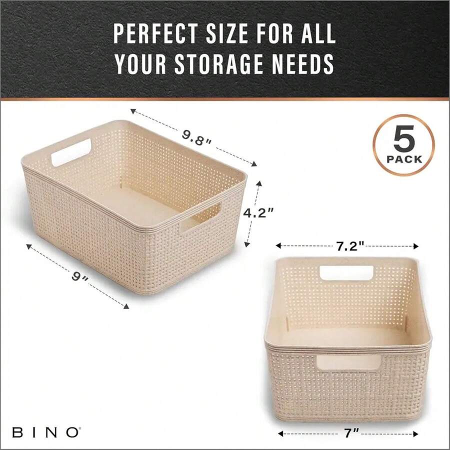 Woven Plastic Storage Basket S - Woven Basket Set のレビューと価格