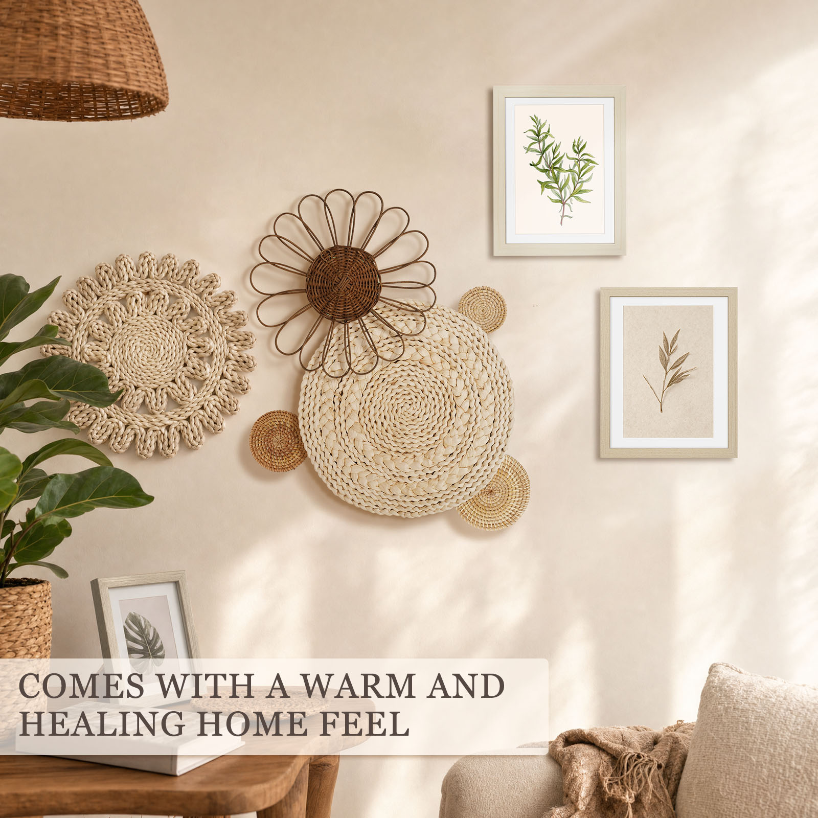 Boho Wall Basket Seagrass Ratt - Woven Basket Set のレビューと価格