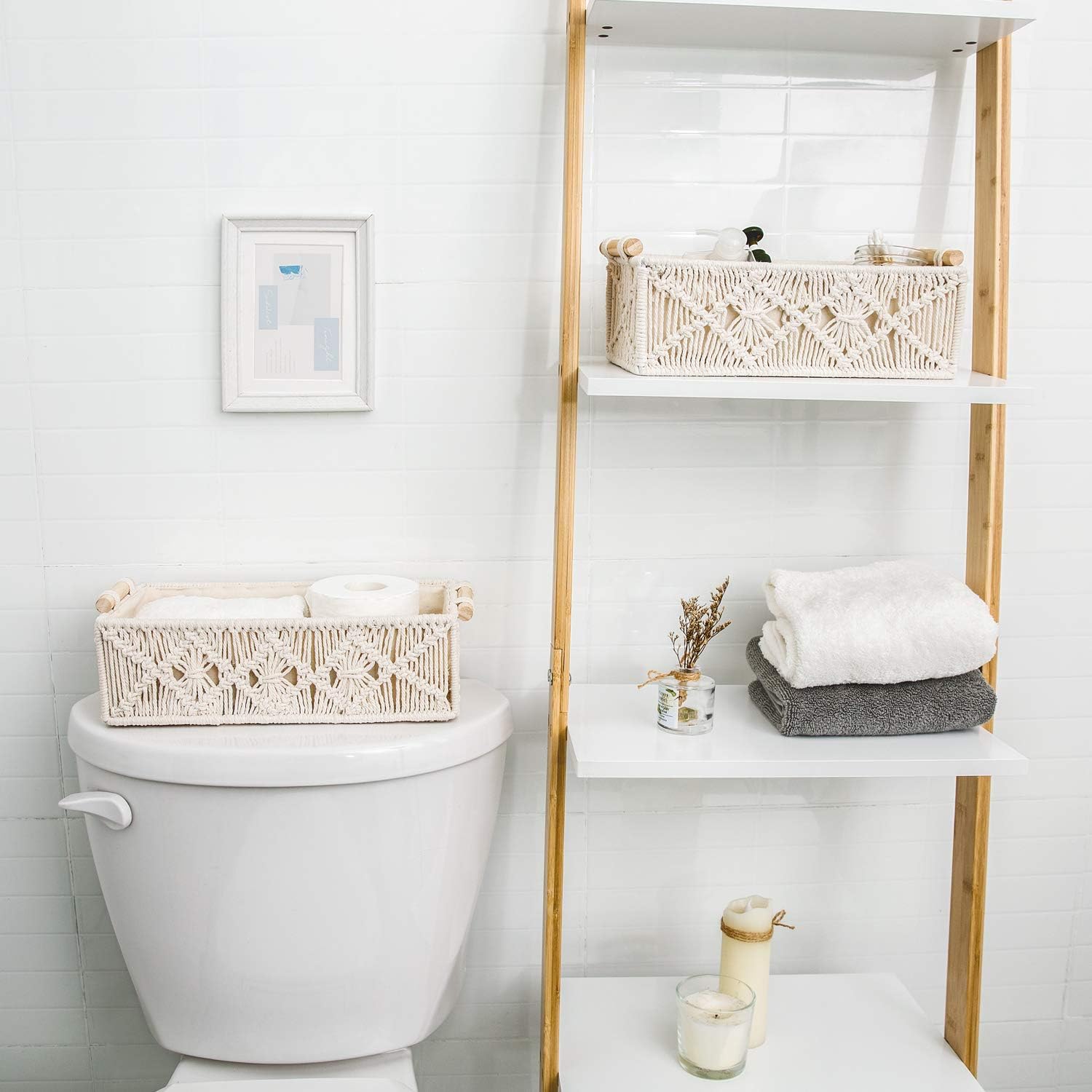 Macrame Storage Baskets Set of - Woven Basket Set のレビューと価格