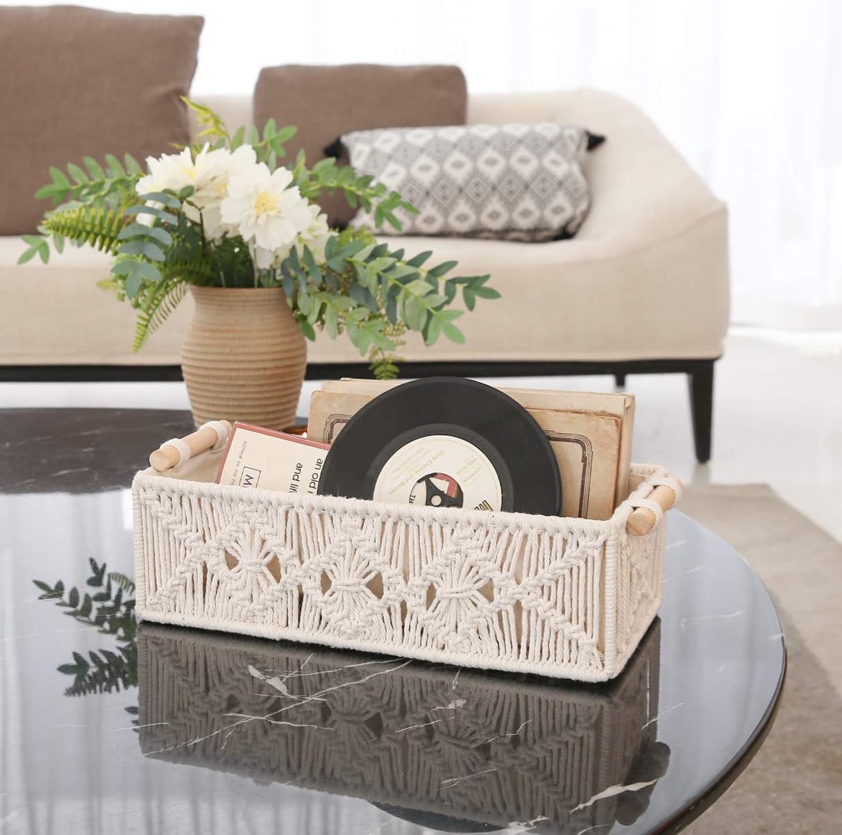 Macrame Storage Baskets Set of - Woven Basket Set のレビューと価格