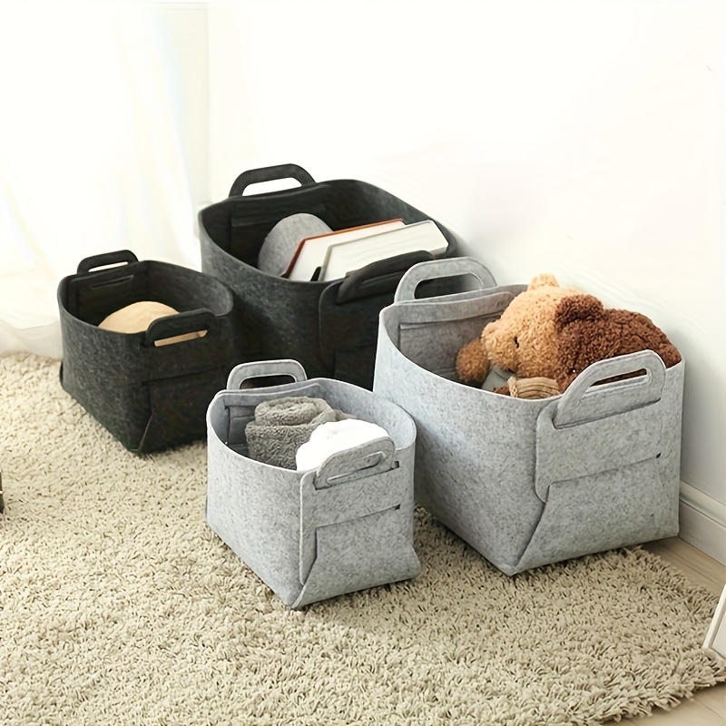 3PCS Felt Storage Bins With Ha - Woven Basket Set のレビューと価格