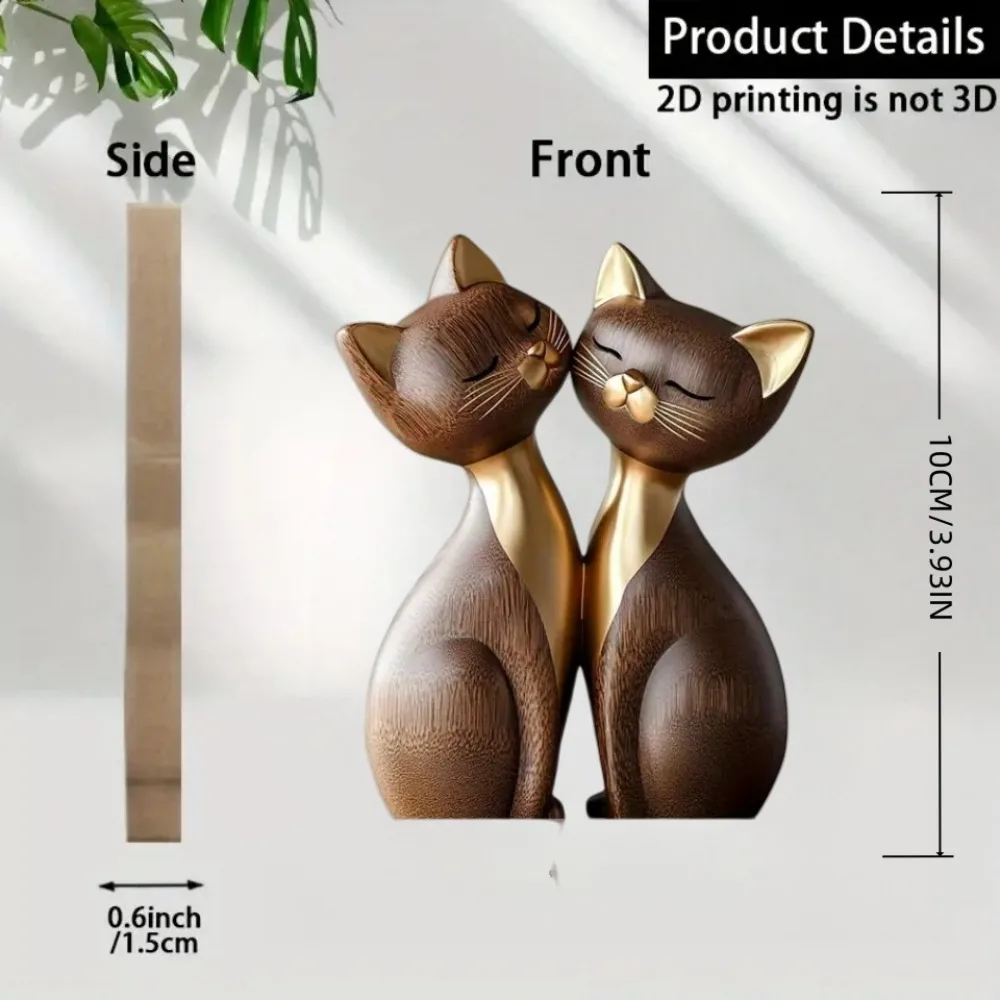 Wooden Kitten Couple Sculpture - Interior Design Apartment のレビューと価格