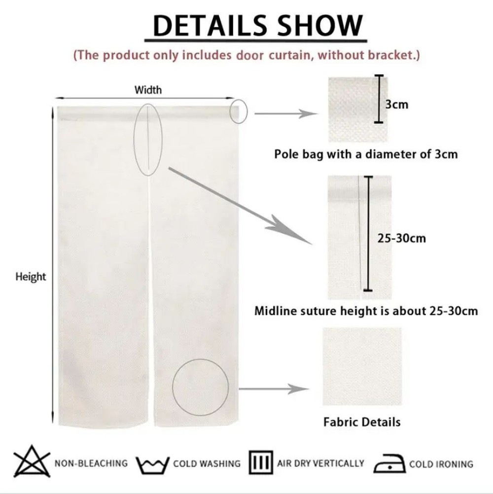 VIKAMA Japanese Linen Door Cur - Interior Design Japandi のレビューと価格