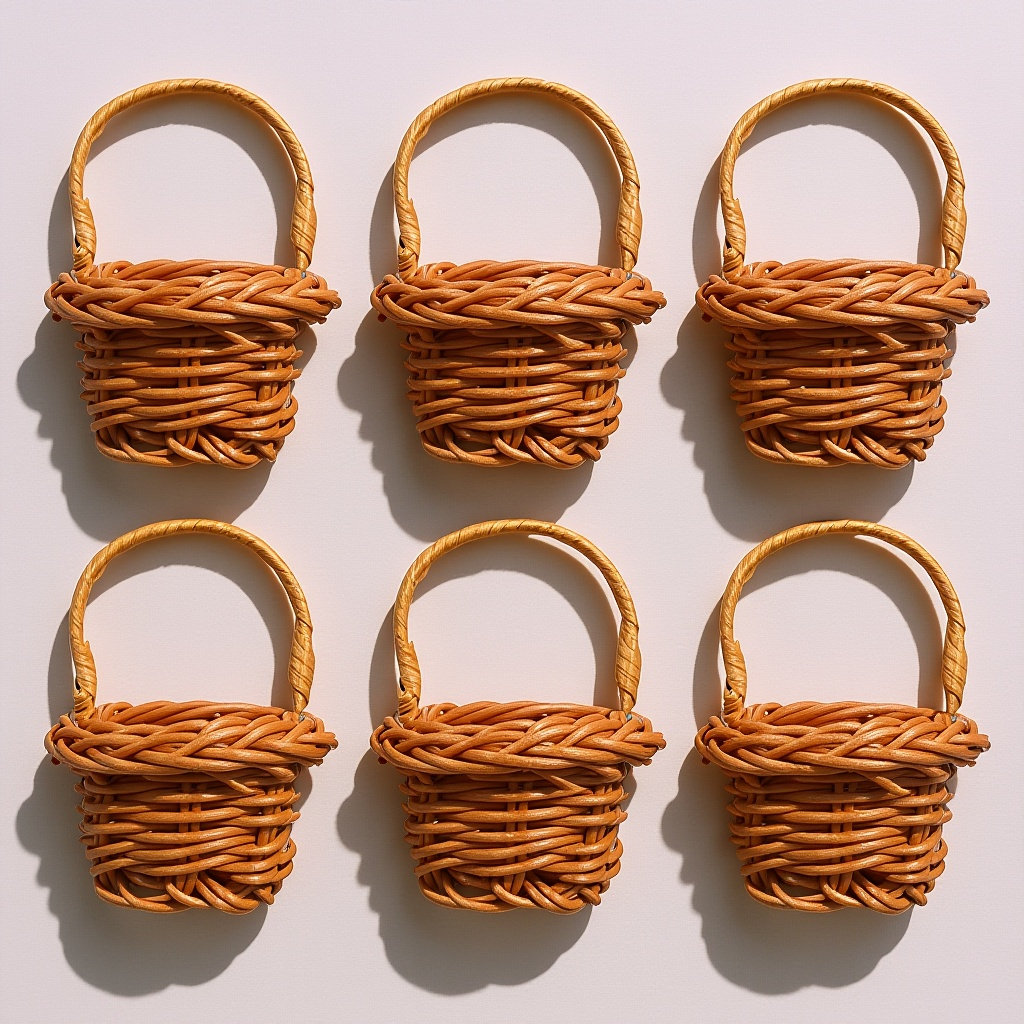 6Pcs Mini Woven Flower Basket  - Woven Basket Set のレビューと価格