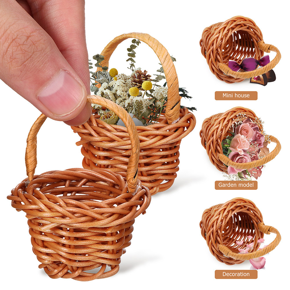 6Pcs Mini Woven Flower Basket  - Woven Basket Set のレビューと価格