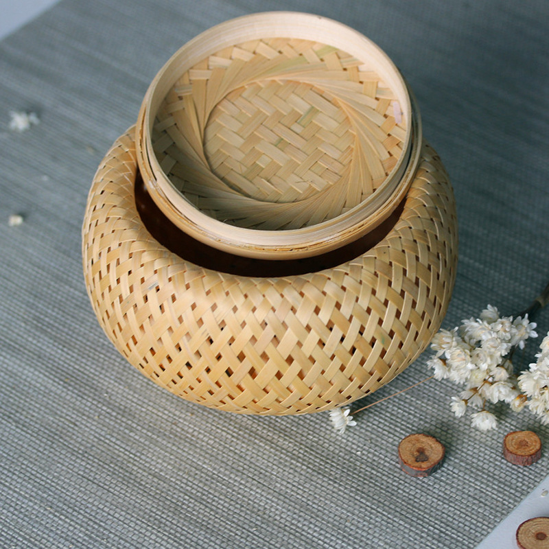 Bamboo woven small basket doub - Woven Basket Set のレビューと価格