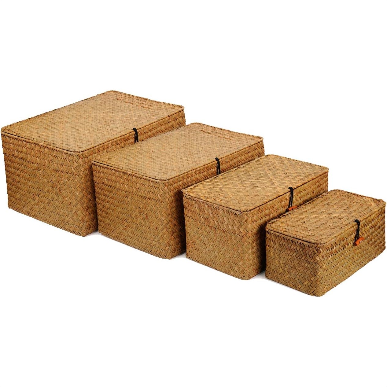 4 Pack Seagrass Storage Basket - Woven Basket Set のレビューと価格