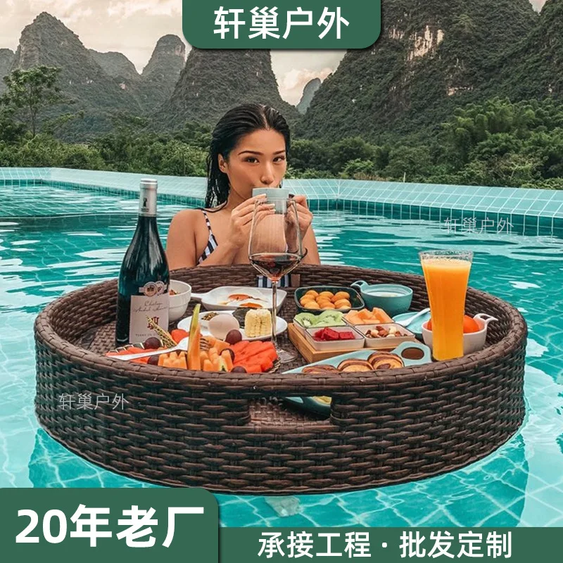 Net Red Floating Tray Round Ra - Woven Basket Set のレビューと価格