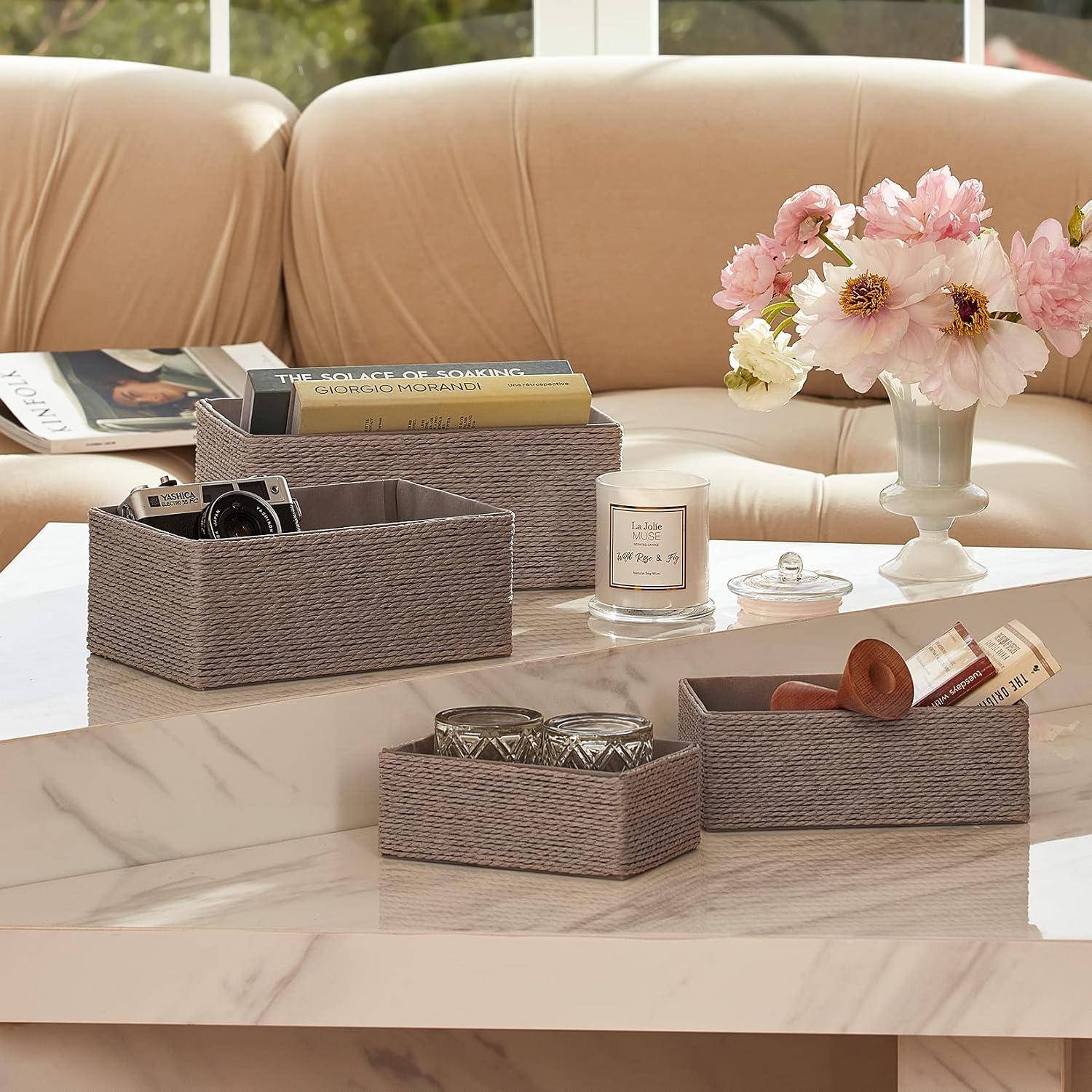 Storage Baskets Set 4 - Stacka - Woven Basket Set のレビューと価格