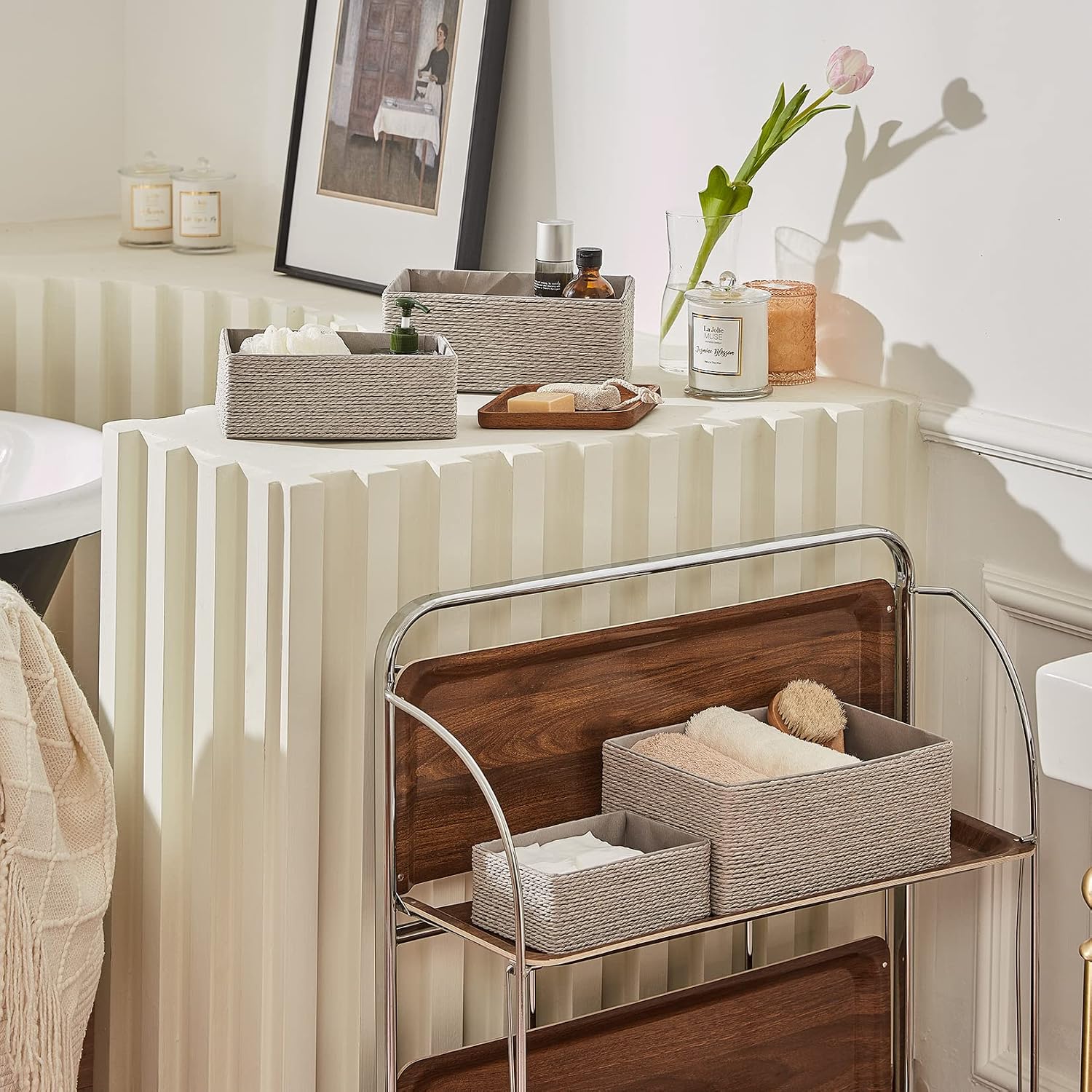 Storage Baskets Set 4 - Stacka - Woven Basket Set のレビューと価格